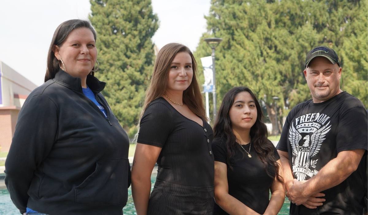 ASWVCO officers standing in front of the Wenatchee Campus fountain