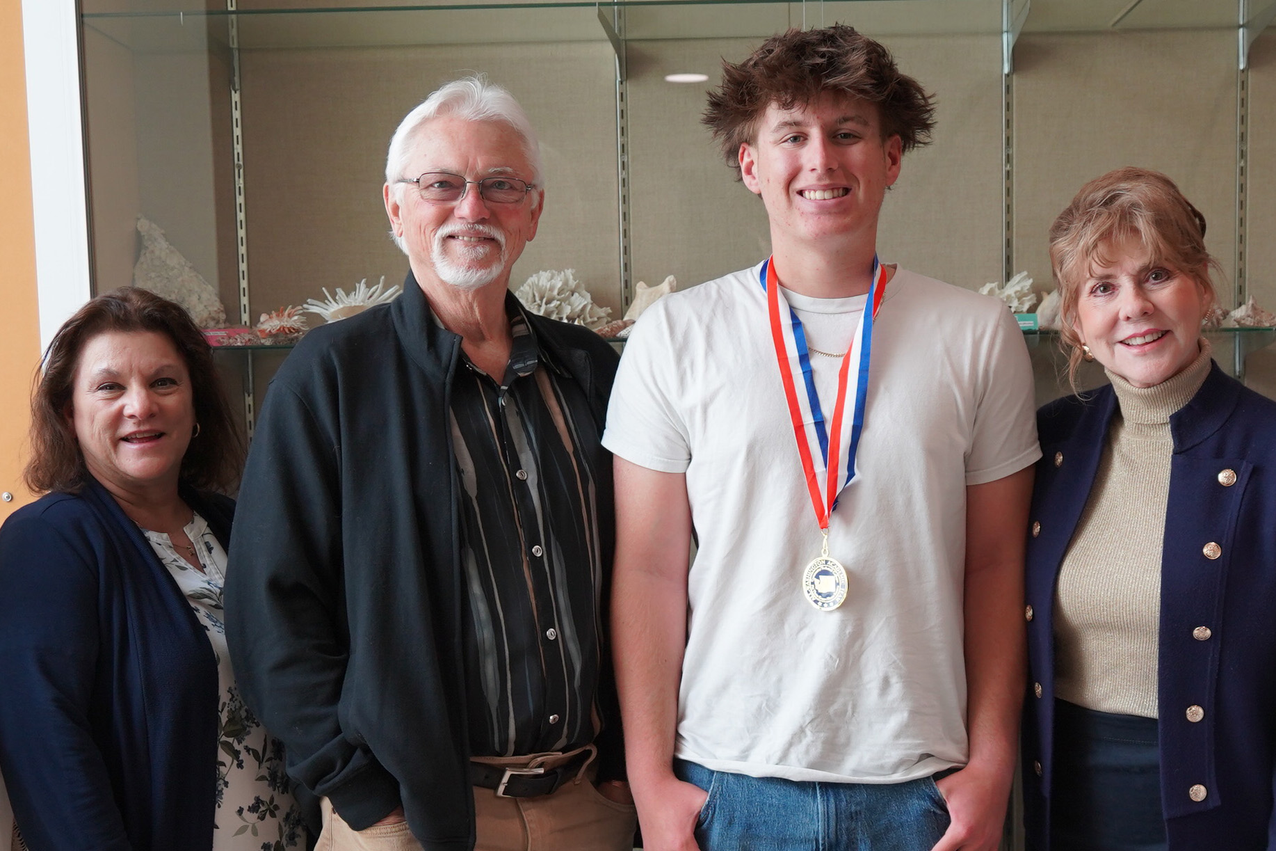 Trustees Jackson, Zimmerman, and Hancock Lewis with All WA Academic Winner