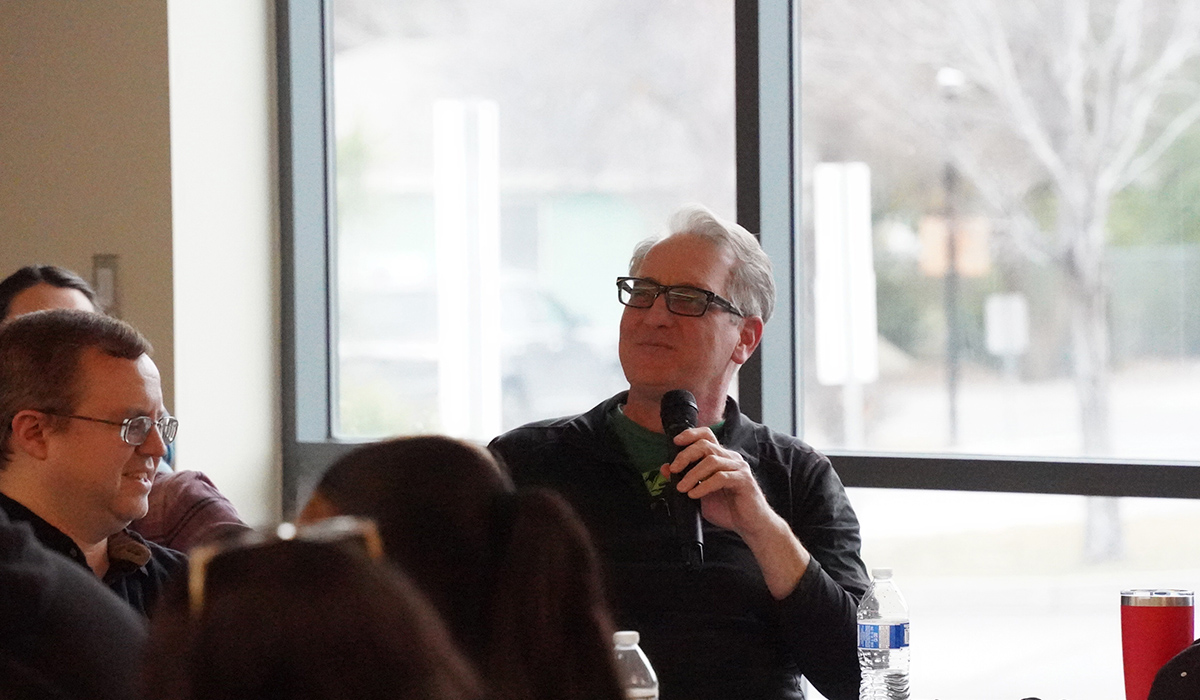 Photograph of Dave Burns at all district meeting