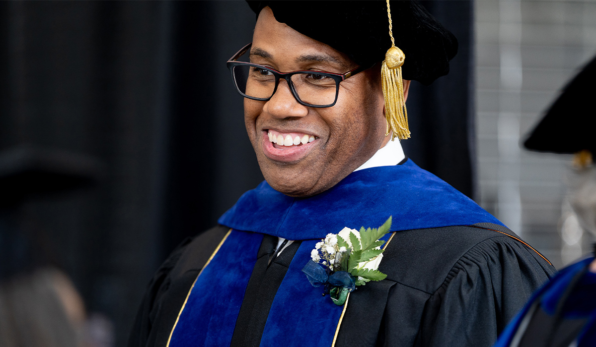 Photograph of President Harrison at graduation