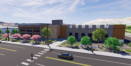 Architect's rendering of the new CTEI building on the WVC Wenatchee campus