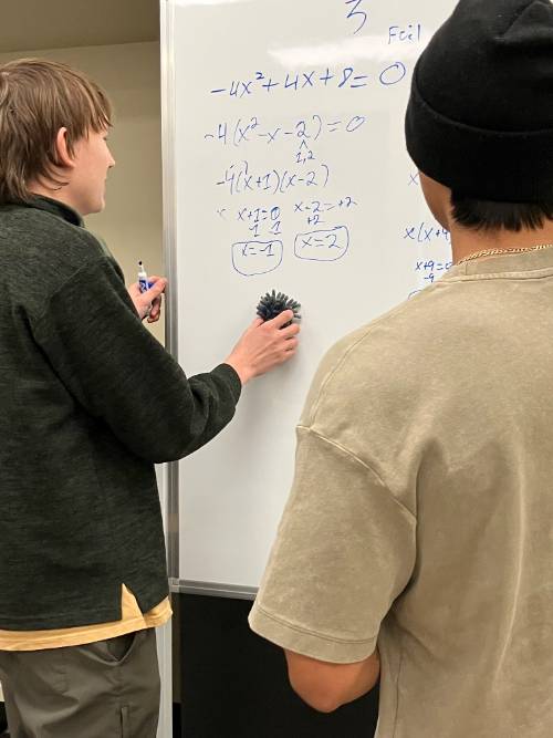 Student studying math