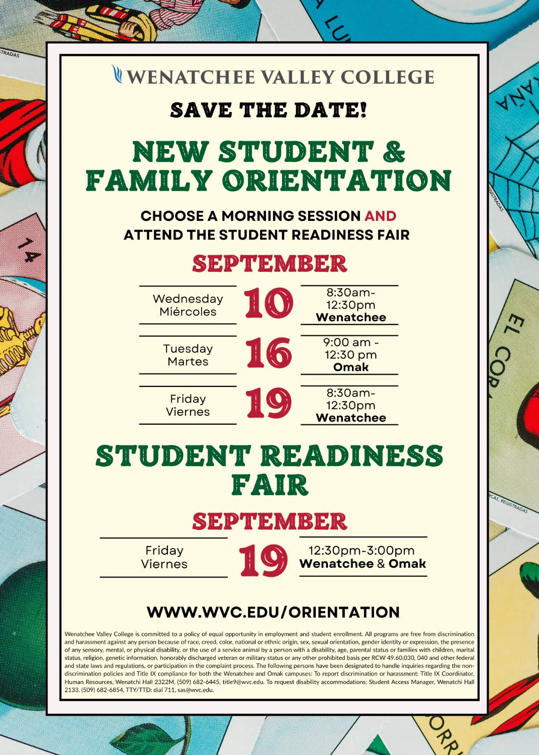 New Student and Family Orientation Flyer