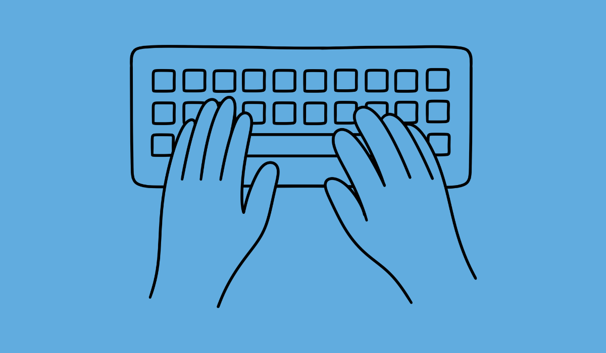 icon showing line drawing of computer keyboard