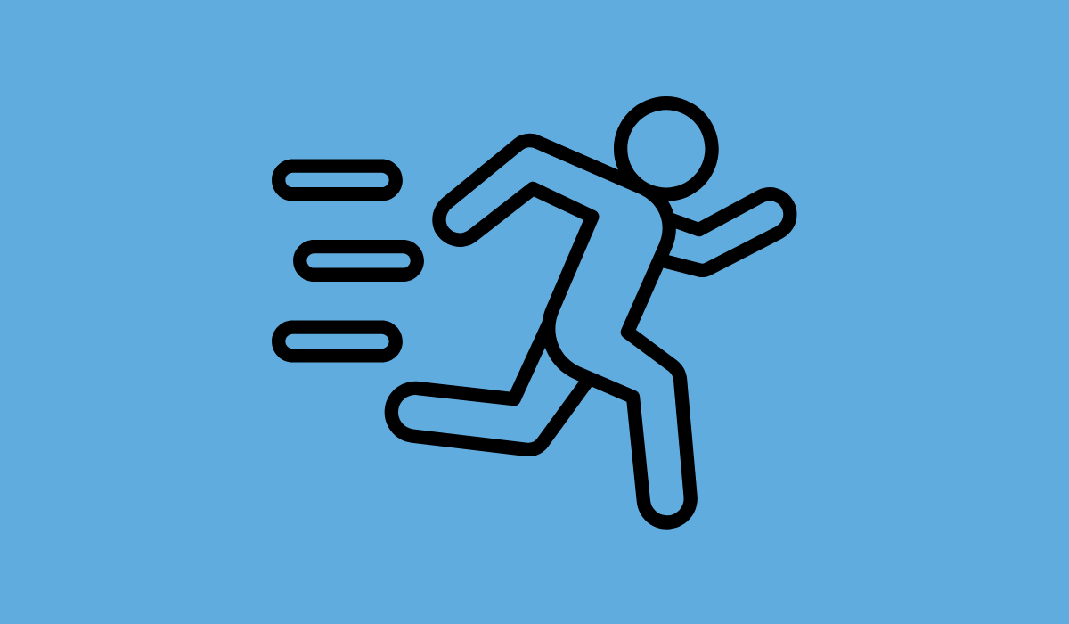 icon showing line drawing of runner