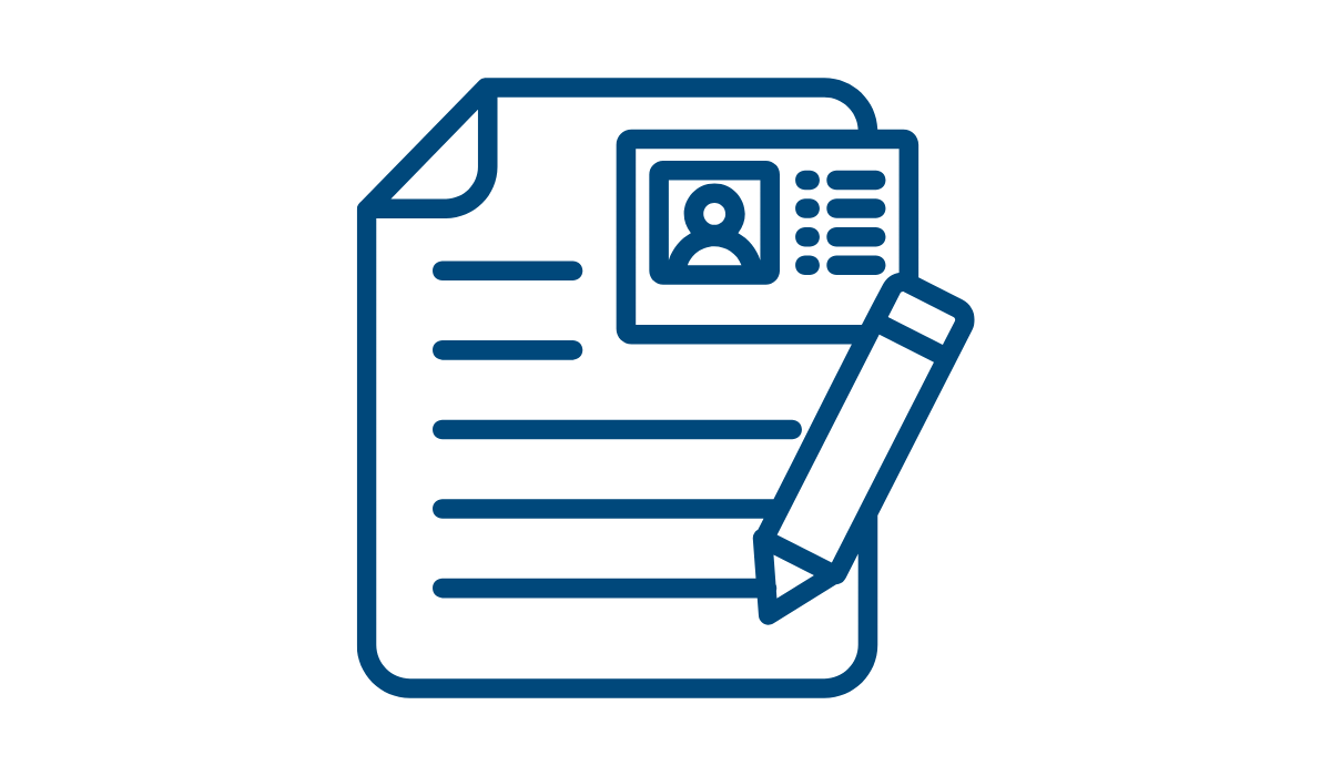 A blue icon of an application