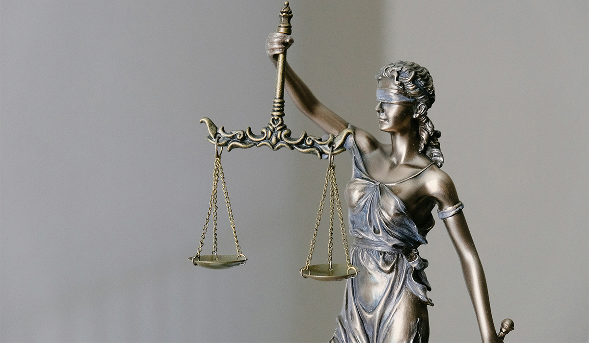 A photo of a Lady Justice statue