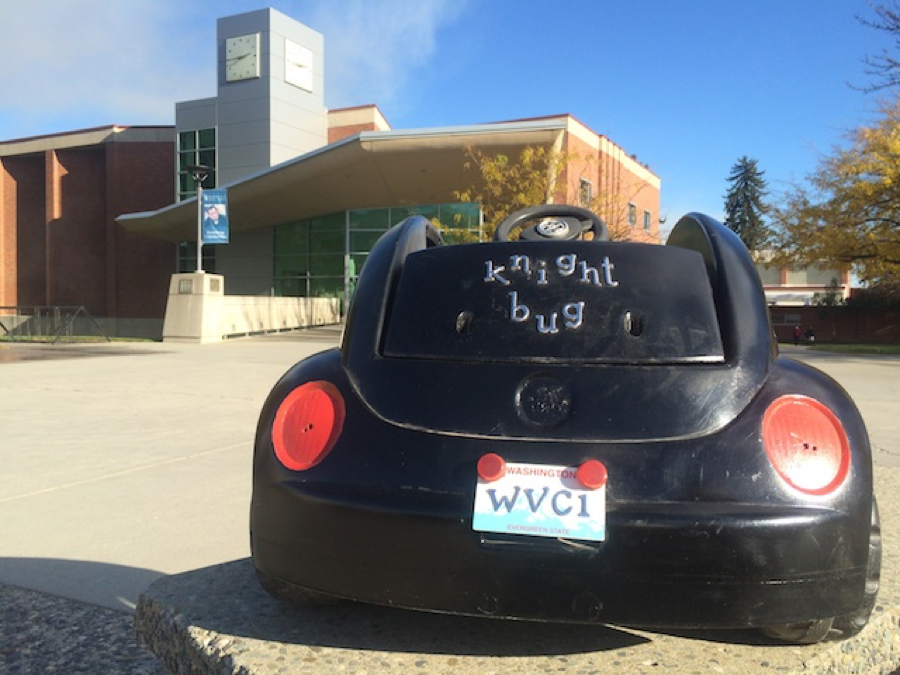 Rear view of the Knight Bug car