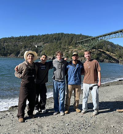 The Community Engaged Knights on the beach at Port Townsend.