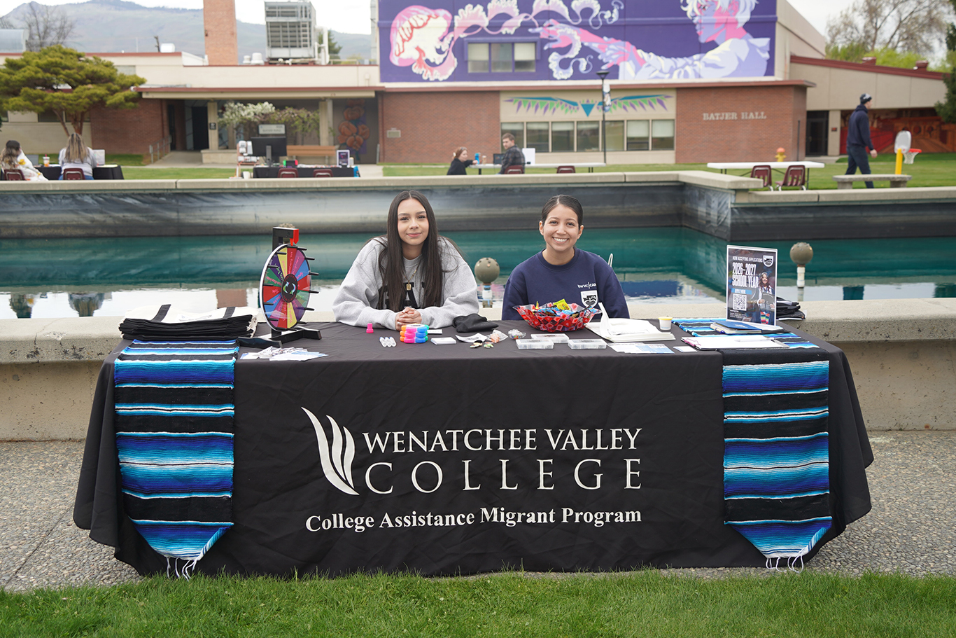 CAMP staff and student tabling outside on Wenatchee campus